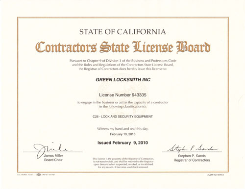 Contractor Certificate